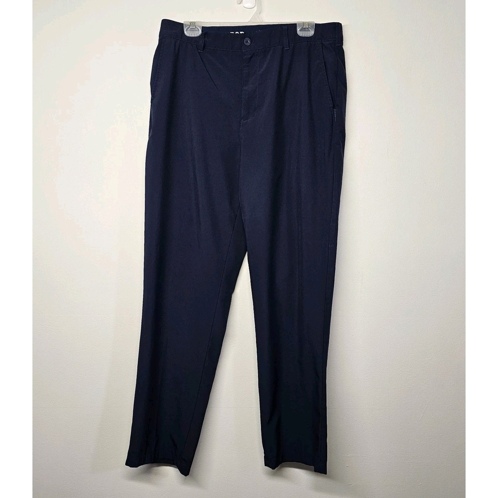 IZOD Golf Mens 36x32 Navy Blue Straight Performance Mens Dress Pants Shirt Grip